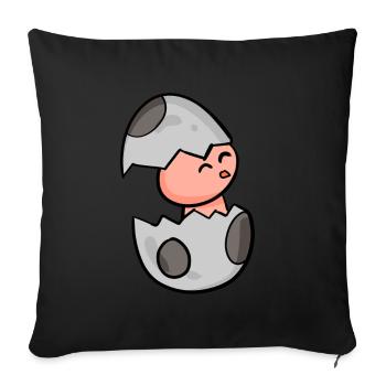 Chicken Egg Motif - Sofa pillowcase 17,3'' x 17,3'' (45 x 45 cm) - black - Front