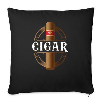 Cigar Smoking Vintage Cigar - Sofa pillowcase 17,3'' x 17,3'' (45 x 45 cm) - black - Front