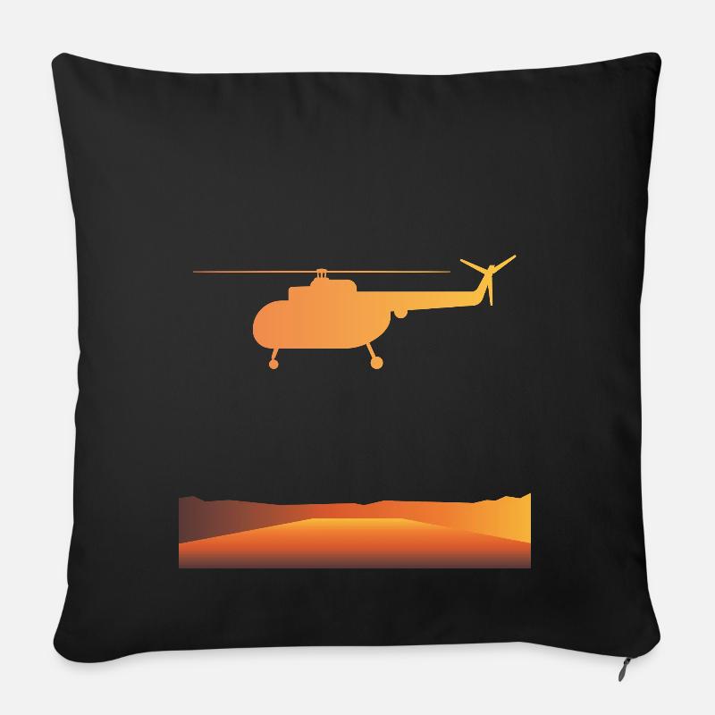 Flugzeug - Sofakissenbezug 45 x 45 cm - Schwarz