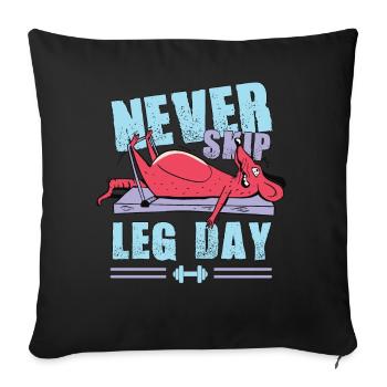 Leg Day Workout Memes - Sofa pillowcase 17,3'' x 17,3'' (45 x 45 cm) - black - Front