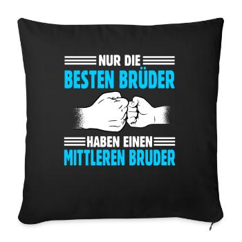 Brüder Mittlerer Bruder - Sofakissenbezug 45 x 45 cm - Schwarz - Vorne