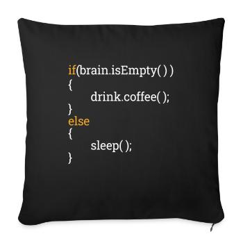 Programmer Computer Science Student Tired Coffee C++ - Sofa pillowcase 17,3'' x 17,3'' (45 x 45 cm) - black - Front