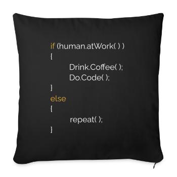 Programmer Computer Scientist Coffee Gift C# Java - Sofa pillowcase 17,3'' x 17,3'' (45 x 45 cm) - black - Front