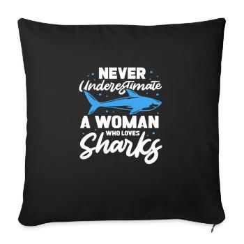 Shark Woman - Sofa pillowcase 17,3'' x 17,3'' (45 x 45 cm) - black - Front