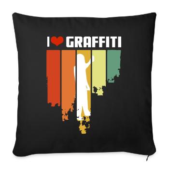 I Love Graffiti Retro Edition - Sofakissenbezug 45 x 45 cm - Schwarz - Vorne