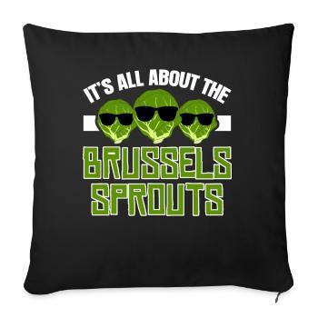 Rosenkohl Gemüse Brussels Sprouts - Sofakissenbezug 45 x 45 cm - Schwarz - Vorne