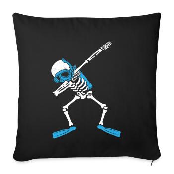 Scuba Diver Dabbing Skeleton Diver Scuba Diving - Sofa pillowcase 17,3'' x 17,3'' (45 x 45 cm) - black - Front