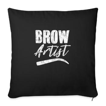 Eyebrows Eyebrow Beautician Gift - Sofa pillowcase 17,3'' x 17,3'' (45 x 45 cm) - black - Front