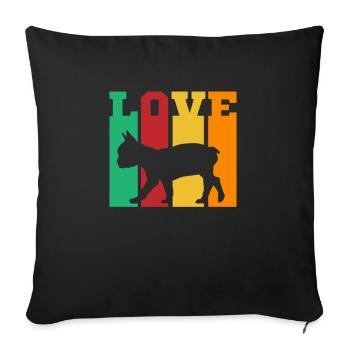 Französische Bulldogge Frenchie French Bulldog - Sofa pillowcase 17,3'' x 17,3'' (45 x 45 cm) - black - Front