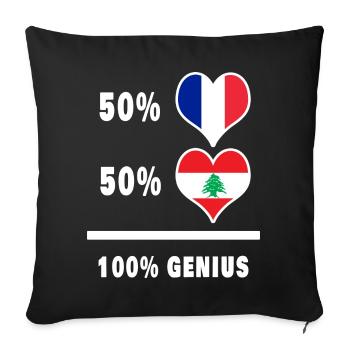 The France and Lebanon genius - Sofa pillowcase 17,3'' x 17,3'' (45 x 45 cm) - black - Front