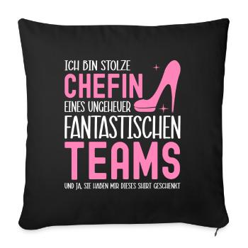 Ich Bin Stolze Chefin Eines Ungeheuer - Sofakissenbezug 45 x 45 cm - Schwarz - Vorne