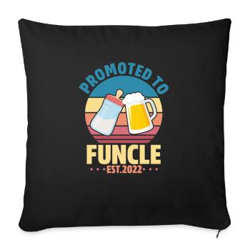 Grossesse 2022 Oncle - Housse de coussin décorative 45 x 45 cm - noir - Devant