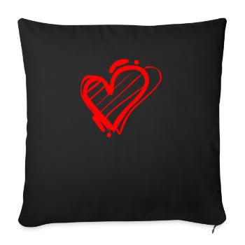 Cœur - Housse de coussin décorative 45 x 45 cm - noir - Devant
