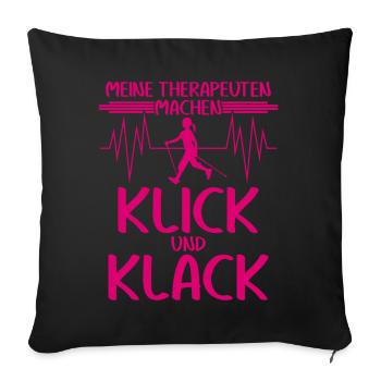 Nordic Walking - Sofakissenbezug 45 x 45 cm - Schwarz - Vorne