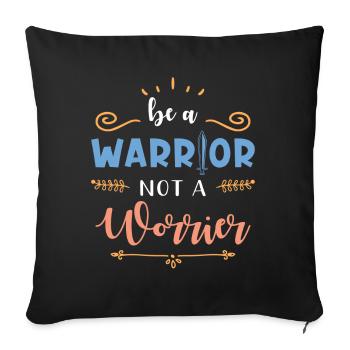 Inspiration Citation Slogan Fighter - Housse de coussin décorative 45 x 45 cm - noir - Devant