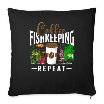Aquarium d’eau salée Café Café - Housse de coussin décorative 45 x 45 cm - noir - Devant