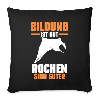 Rochen Mantarochen - Sofakissenbezug 45 x 45 cm - Schwarz - Vorne