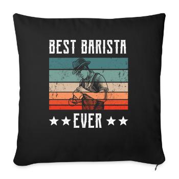 Meilleur Barista Ever Baristas Café - Housse de coussin décorative 45 x 45 cm - noir - Devant