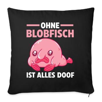 Blobfisch - Sofakissenbezug 45 x 45 cm - Schwarz - Vorne