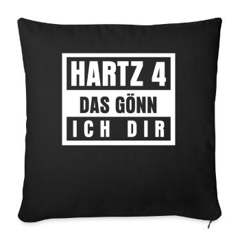 Arbeitsamt Hartz IV Lohn Arbeitslos - Sofakissenbezug 45 x 45 cm - Schwarz - Vorne