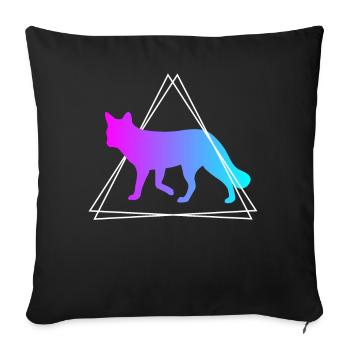 Fox Forest Animals Animal Lovers Cadeau rétro - Housse de coussin décorative 45 x 45 cm - noir - Devant
