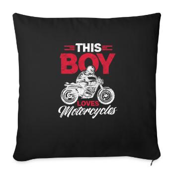 Bikers Young Bike Moto MotoCycliste Cadeau - Housse de coussin décorative 45 x 45 cm - noir - Devant