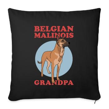 Belgian Malinois Grandpa Belgian Shepherd - Sofa pillowcase 17,3'' x 17,3'' (45 x 45 cm) - black - Front