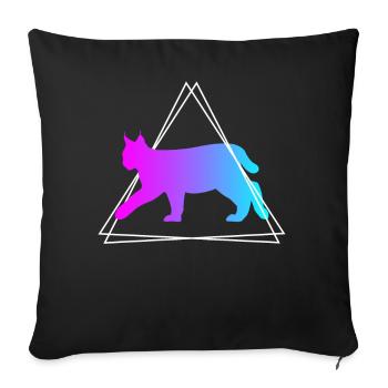 Lynx Retro Forest Animals Animal Lovers Cadeau - Housse de coussin décorative 45 x 45 cm - noir - Devant