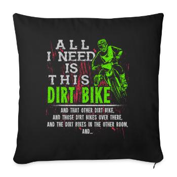Dirt Bike - Sofa pillowcase 17,3'' x 17,3'' (45 x 45 cm) - black - Front