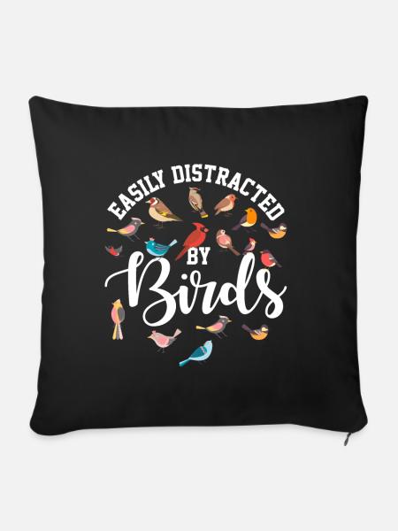 Vogel Ornithologie Vogelbeobachter Geschenk - Sofakissenbezug 45 x 45 cm - Schwarz