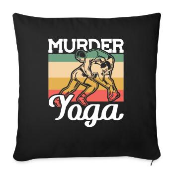 Vintage Murder Yoga Wrestler - Sofa pillowcase 17,3'' x 17,3'' (45 x 45 cm) - black - Front