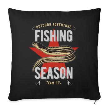 Eel anguillae fishing - Sofa pillowcase 17,3'' x 17,3'' (45 x 45 cm) - black - Front