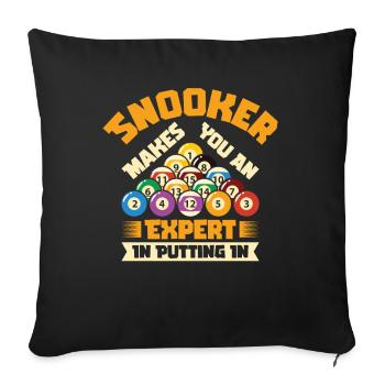 Billard Pool Billard Billardkugel Billardkö 8Ball - Sofakissenbezug 45 x 45 cm - Schwarz - Vorne
