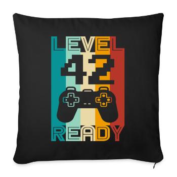 42nd Birthday Gamer Gift Idea Gambler 42 years - Sofa pillowcase 17,3'' x 17,3'' (45 x 45 cm) - black - Front