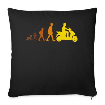 Cyclomoteur Scooter Cyclomoteur Rider Rétro Cyclomoteur - Housse de coussin décorative 45 x 45 cm - noir - Devant