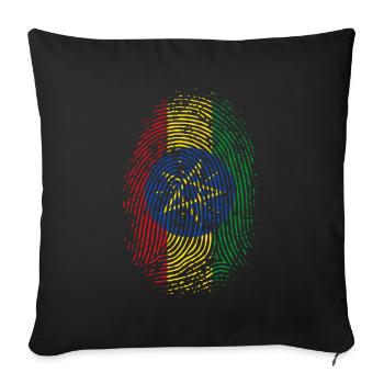 TEAM ETHIOPIA - Sofa pillowcase 17,3'' x 17,3'' (45 x 45 cm) - black - Front