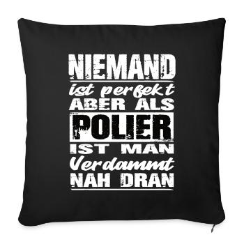 Polier - Sofakissenbezug 45 x 45 cm - Schwarz - Vorne