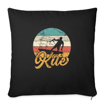 Kite Kiteboard Kitesurfer Kitesurfing Gift - Sofa pillowcase 17,3'' x 17,3'' (45 x 45 cm) - black - Front