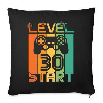 30e anniversaire Niveau 30 Début de la conception de jeux vidéo - Housse de coussin décorative 45 x 45 cm - noir - Devant