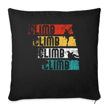 Escalade rétro - Housse de coussin décorative 45 x 45 cm - noir - Devant
