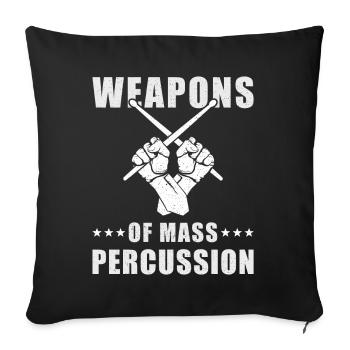Cadeau de batteur batteur - Housse de coussin décorative 45 x 45 cm - noir - Devant
