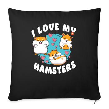 Hamster I Love My Hamsters Squad - Sofa pillowcase 17,3'' x 17,3'' (45 x 45 cm) - black - Front