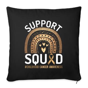 Krebs Chemotherapie Chemo Geschenk - Sofakissenbezug 45 x 45 cm - Schwarz - Vorne