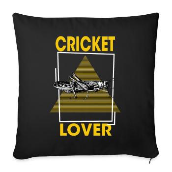 Amateur de cricket - Cricket, Animaux, Krekel - Housse de coussin décorative 45 x 45 cm - noir - Devant