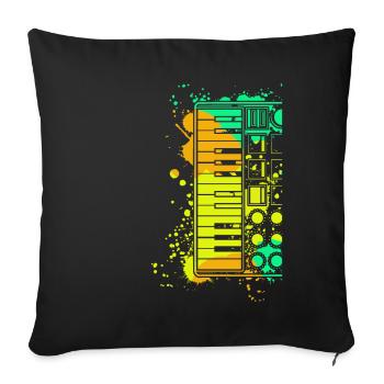 Synthesizer Synth Synthesizers - Sofa pillowcase 17,3'' x 17,3'' (45 x 45 cm) - black - Front