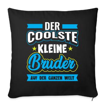 Kleiner Bruder | Geschenk für kleiner Bruder - Sofakissenbezug 45 x 45 cm - Schwarz - Vorne