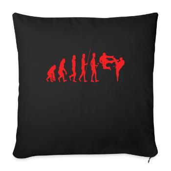 Évolution du karaté - Housse de coussin décorative 45 x 45 cm - noir - Devant