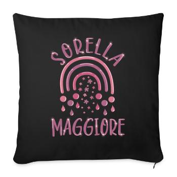 Sorella Maggiore Bambina Arcobaleno Ragazza - Housse de coussin décorative 45 x 45 cm - noir - Devant