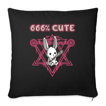 666% Cute kawaii Satanic Goth - Sofa pillowcase 17,3'' x 17,3'' (45 x 45 cm) - black - Front