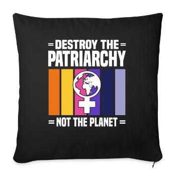 Feminism Equality Women's Power Slogan - Sofa pillowcase 17,3'' x 17,3'' (45 x 45 cm) - black - Front